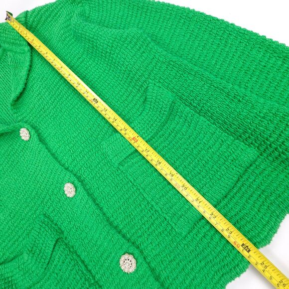 NEW Source Unknown Auver_Fit Loose Knitting Cardigan Sweater in Parakeet Green - Picture 5 of 8